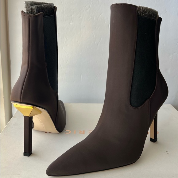 Good American High Kickstand Suede Bootie Size 7 Chocolate Brown GA118N-X - Picture 2 of 7